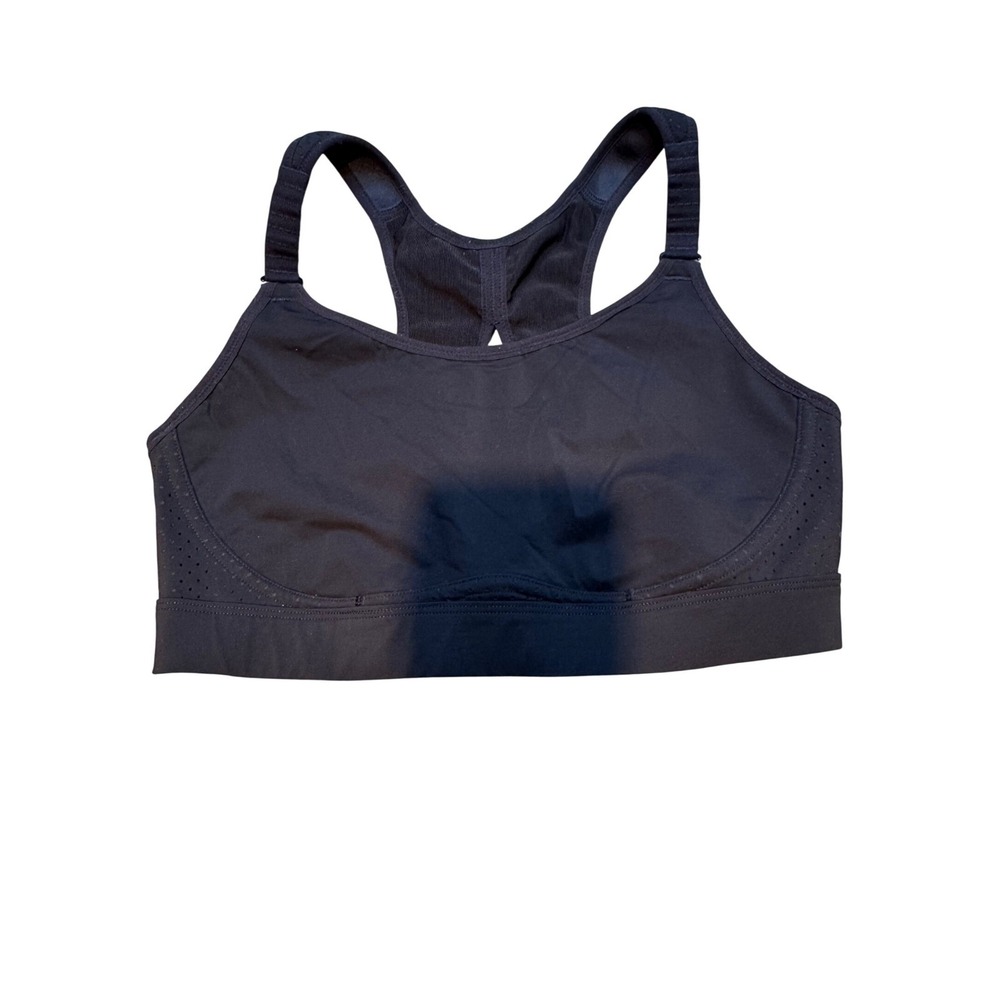 Spanx Workout to Wine Sports‎ Bra Black Racerback High Impact 34C Laser Cut